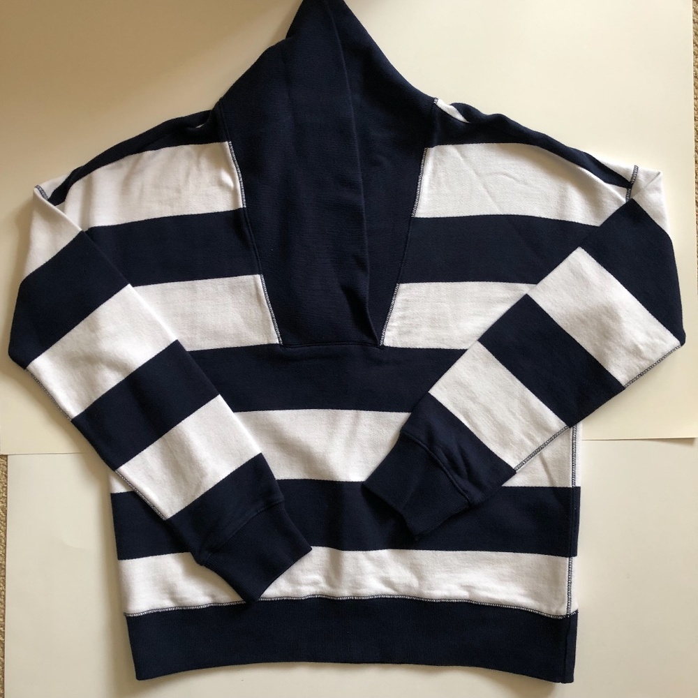 NWOT, Lucky Brand Shawl Neck Striped Top